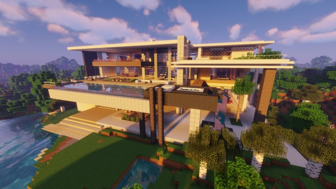 Build you best modern mansion in minecraft java or bedrock by ...