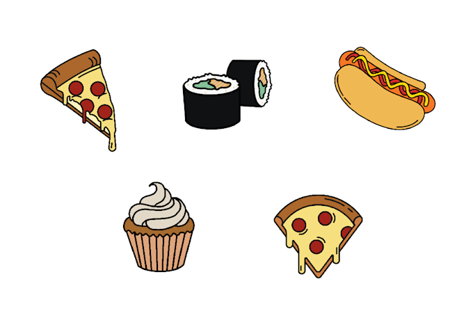 do bright and bold food clip art illustrations