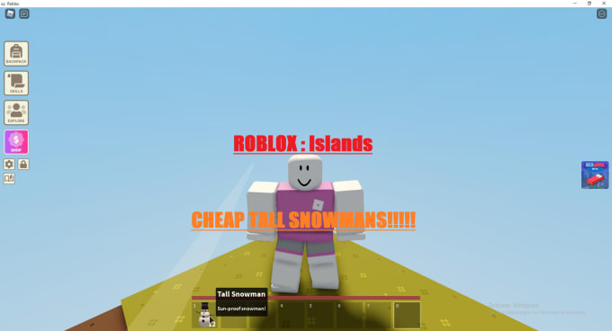 Sell You Tall Snowman In Roblox Islands By Ohhsxksubscribe Fiverr - how to be really tall in roblox