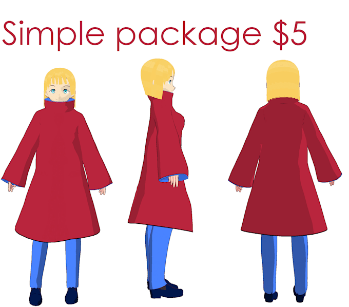 create a high quality 3d anime character