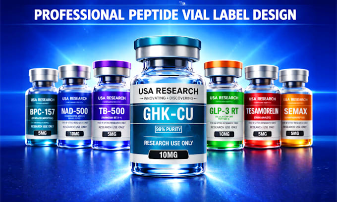 do clean product label design and peptide vial label design