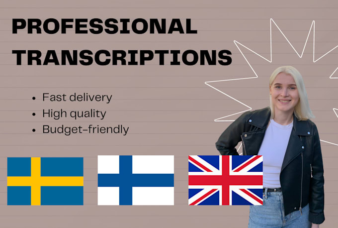 transcribe audio and video recordings in english, swedish, finnish