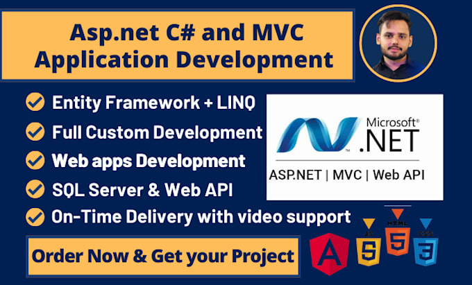 develop asp dot net csharp and asp net mvc web applications for you
