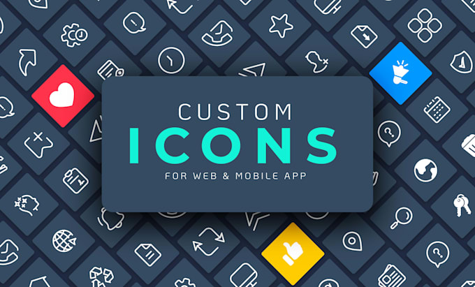 design unique custom icon set for web and app