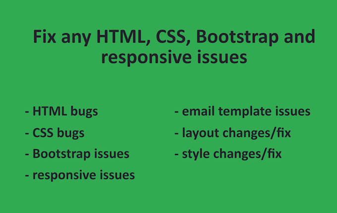 Fix any html, css, bootstrap and responsive issues by Michela2 | Fiverr