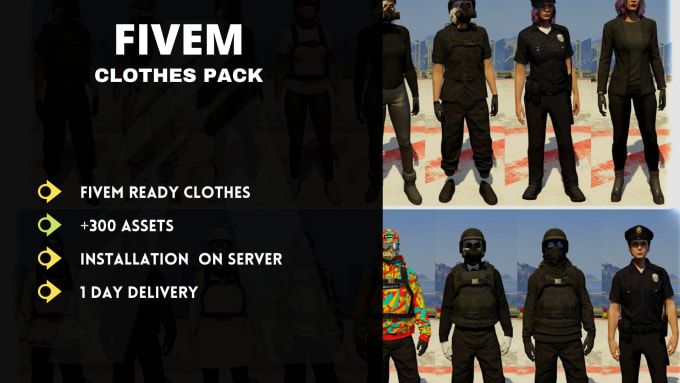 Give you fivem custom clothes pack by Syadalihaider | Fiverr