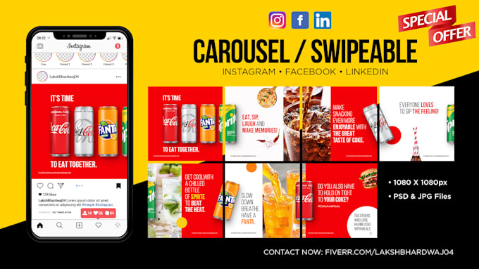 Design attractive carousel posts for your instagram by Lakshbhardwaj04 ...