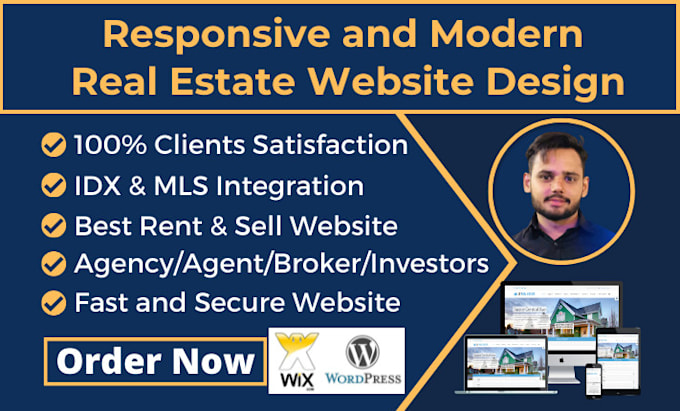 design your real estate website in wordpress and wix