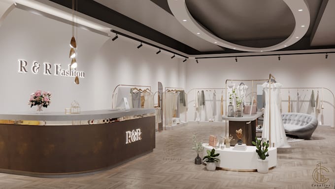 design realistic 3d store or retail shop interiors using corona renderer