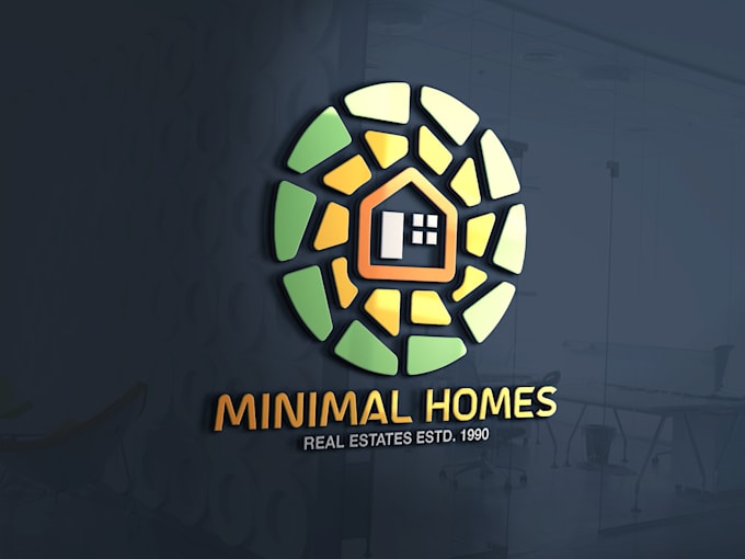 create lovely 3d real estate and business logo design