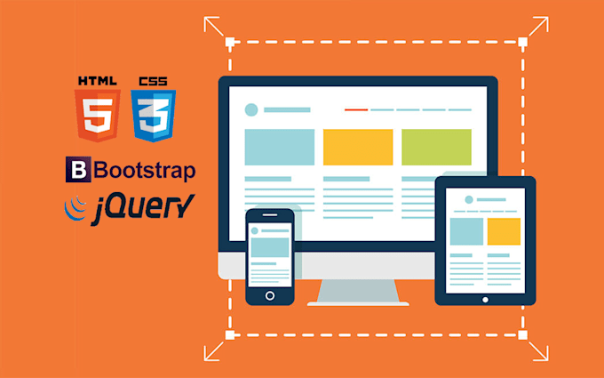 Design responsive front end website using html,css,bootstrap and jquery ...