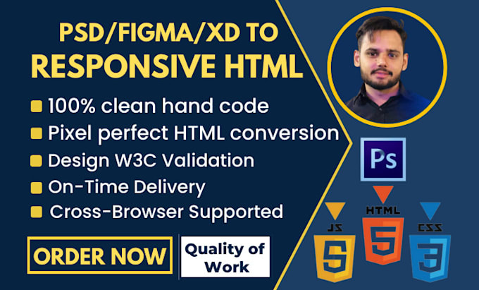 convert psd to html responsive xd to html and figma to html bootstrap