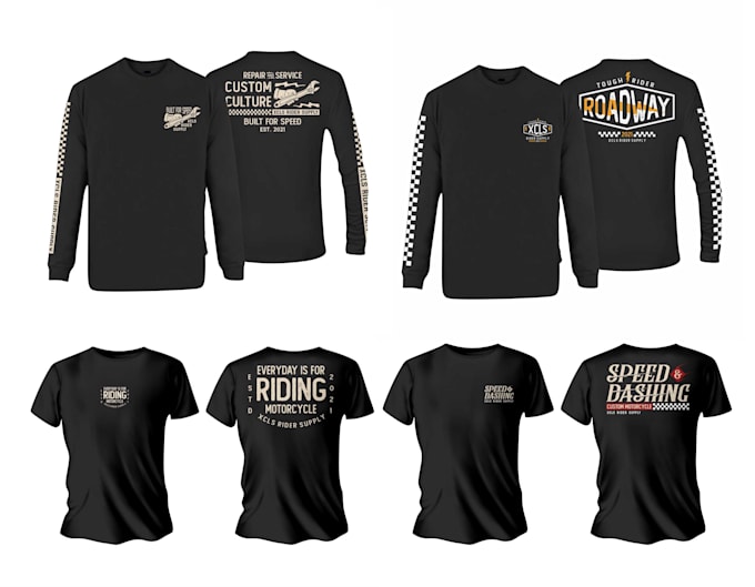 make tshirt design motorcycle typeface for your brand