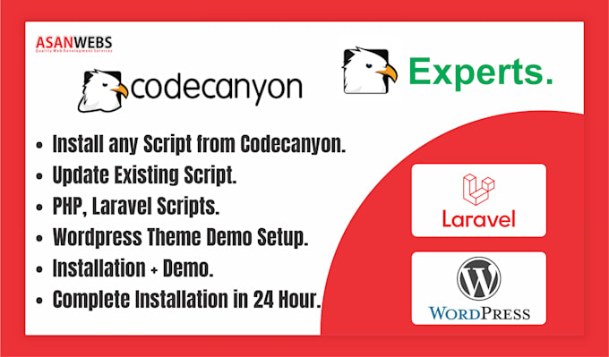 install,update codecanyon PHP, laravel scripts, wordpress themes