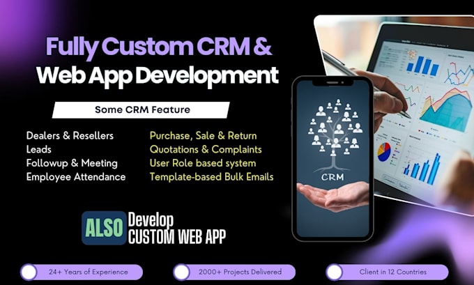 develop a CRM with android app and custom PHP web app