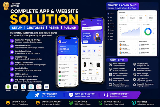 install and customize any codecanyon app scripts 6ammart stackfood dttube setup