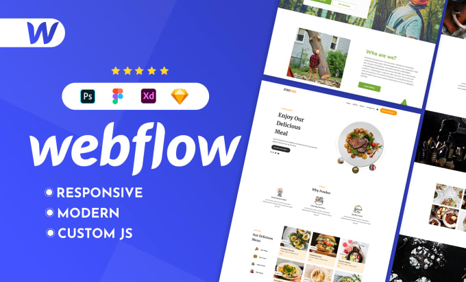 Hire a freelancer to convert figma to webflow , xd to webflow website