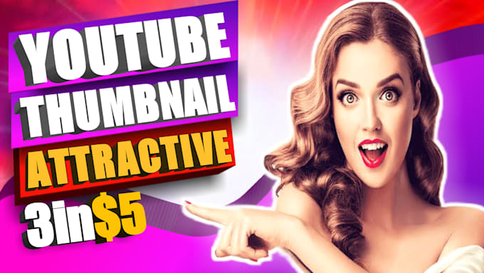design 3 attractive youtube thumbnails within 12 hours