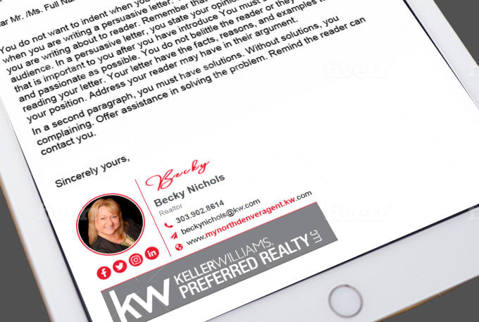 design clickable HTML email signature for gmail,outlook, yahoo mail, etc