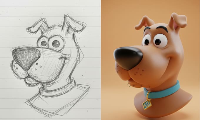 design 3d character and cartoon model in blender