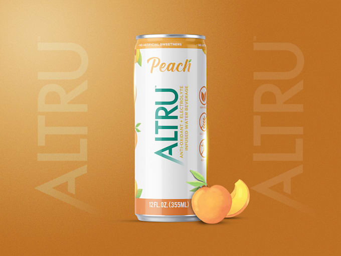 design custom beverage can label with realistic 3d mockup