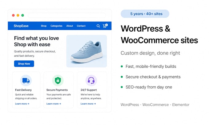 build a business corporate wordpress or woocommerce website