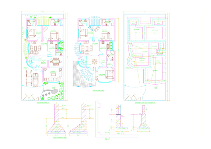 Draw architecture floor plan and convert pdf to auto cad by ...