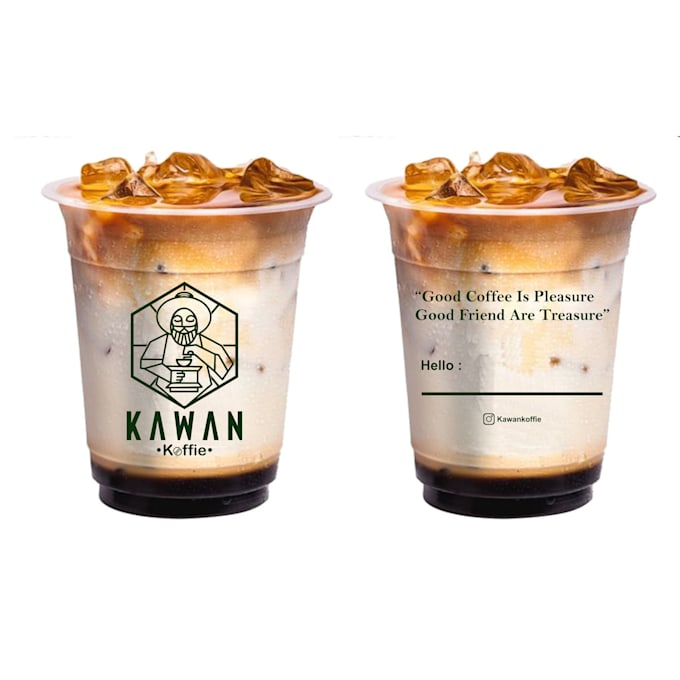 make label design for cup of coffee and other