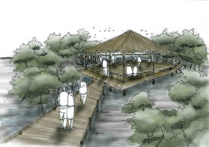 draw perspectives, conceptual sketches, and landscape drawings