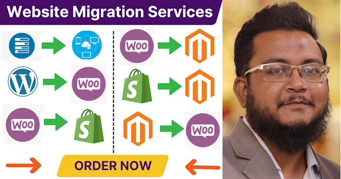 do migration of wordpress, woocommerce, magento 2 website