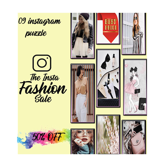 design attractive and stylish instagram puzzle feed post