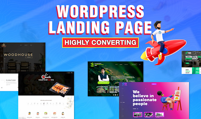 make creative wordpress landing page, elementor landing page