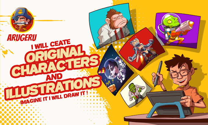 Design Unique Illustration And Cartoon Character By Arugeru Fiverr Design Unique Illustration And Cartoon Character By Arugeru Fiverr