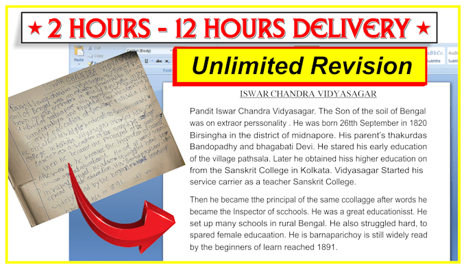 copy typing from images, scanned documents, and handwritten
