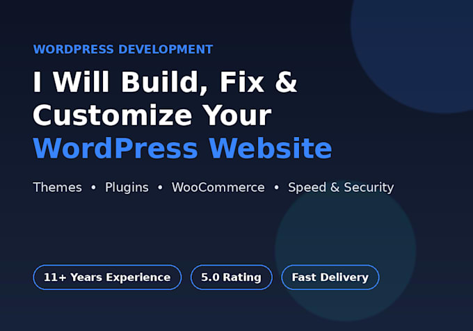 build, customize, or fix your wordpress website