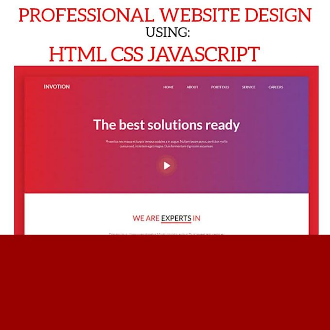 Design and develop responsive website using html,css and javascript by ...