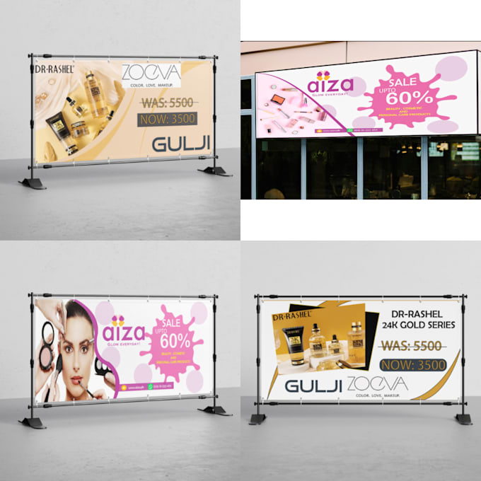 Design attractive banners roll ups yard signs shop signs billboard by