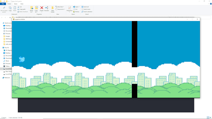 Make a basic 2d game using the pygame module without any animation by ...