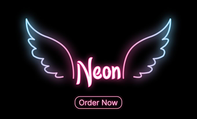 do neon style logo and line art design
