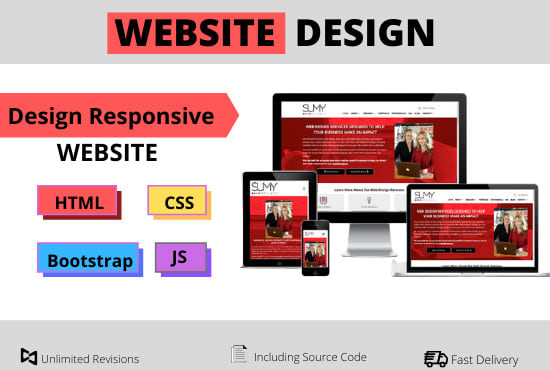 Design responsive website using html css jquery and bootstrap by ...