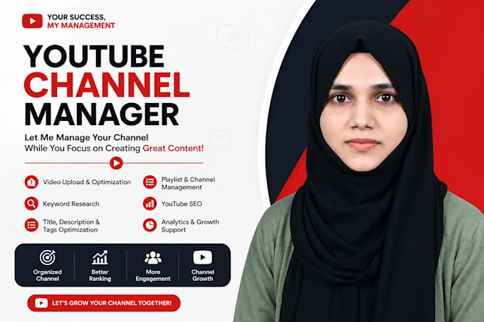 be your youtube channel manager and do SEO