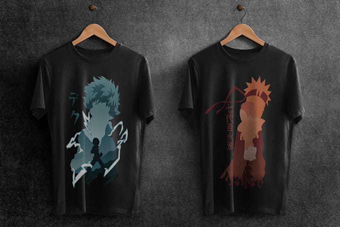 do creative custom anime print t shirt design