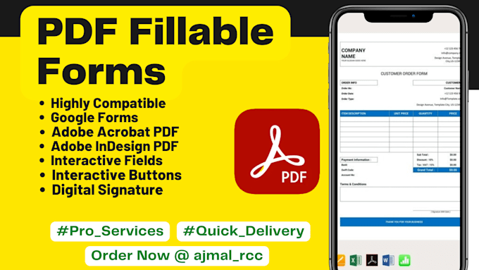 create fillable PDF form using adobe acrobat