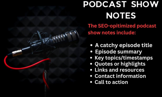 write your SEO podcast show notes