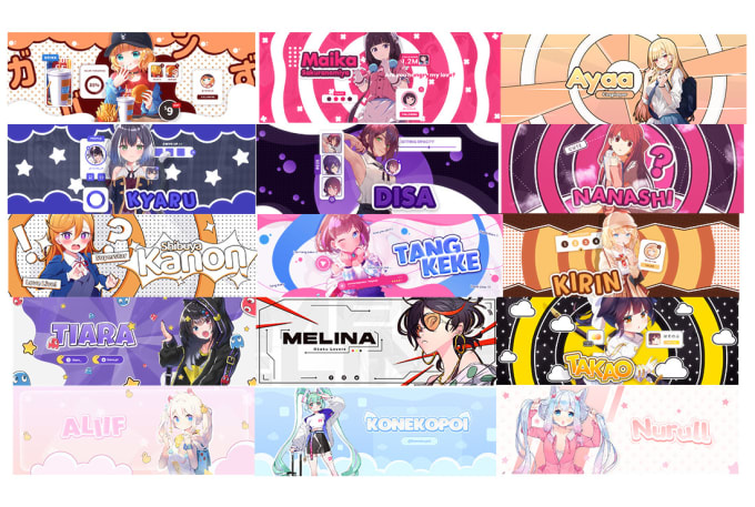 Design anime or vtuber banner for youtube, twitch, facebook by Negevian ...