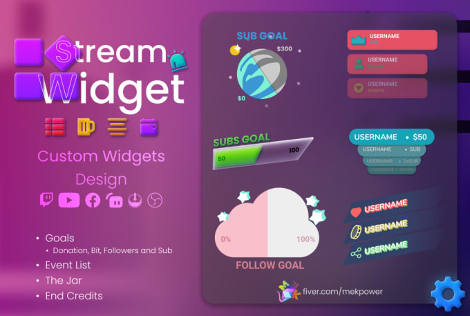 Make Custom Twitch Widget To Your Stream By Mekpower Fiverr