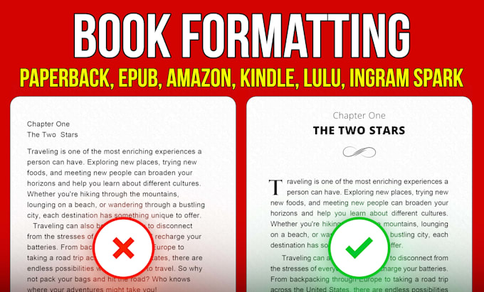 format your book for amazon KDP, ingramspark, lulu and barnes noble publishing