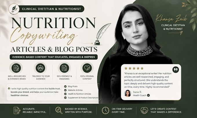 write engaging SEO nutrition,health, supplements blogs