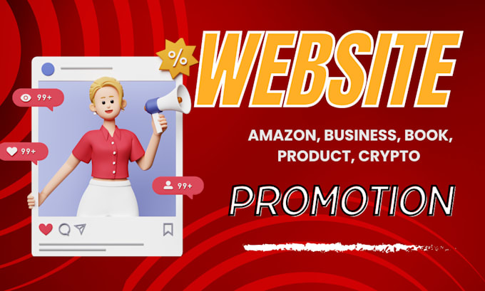 promote and market website amazon, business, book, product, crypto, blog
