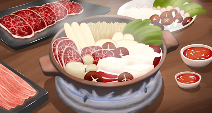 draw cartoon food for animation and game environtment